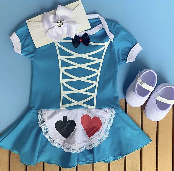 Kit Body Bebe Alice No Pais Das Maravilhas E Sapatilha Branca Baby Dress Baby Dress Loja Especializada Em Moda Infantil