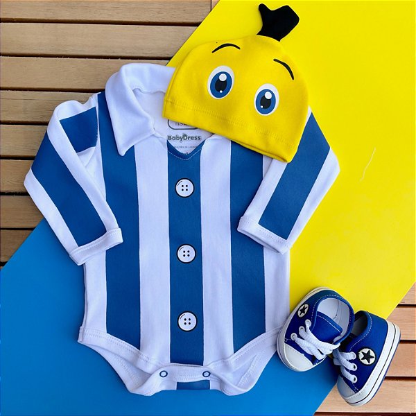 Kit Body Bebê Bananas de Pijama com Touquinha e Tênis Estrelinha Azul - Baby  Dress - Loja Especializada em Moda Infantil