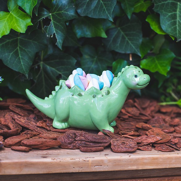 Dinossauro de Cerâmica Verde Dino Baleirinho-  12x23cm