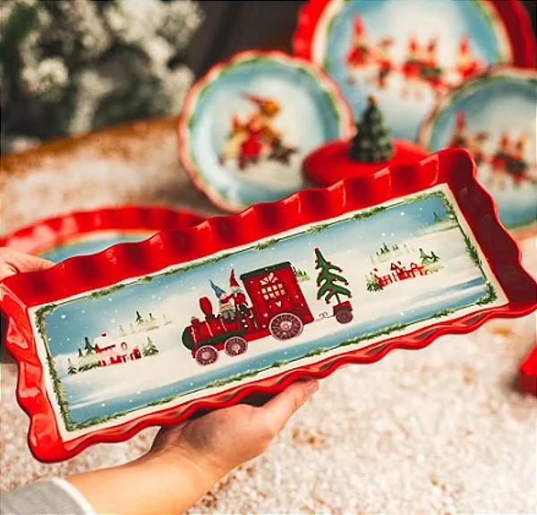 Travessa Expresso Norueguês de Cerâmica – 15x38cm