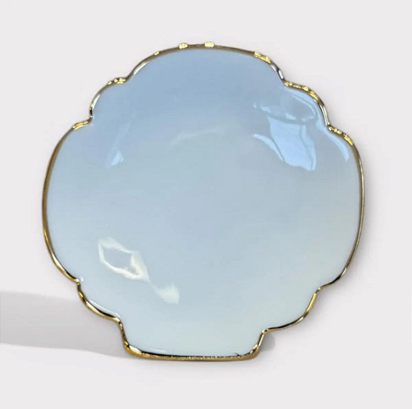 Marcador de Lugar em Porcelana Filete Ouro 7 x 7cm