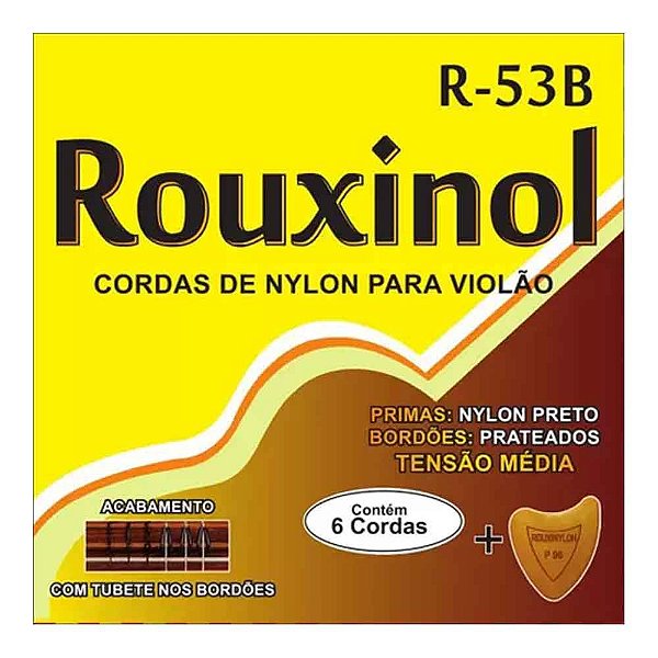Encordoamento para Violão Nylon ROUXINOL - R53B - Tensão Média
