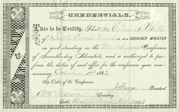 Credencial Ellen G. White