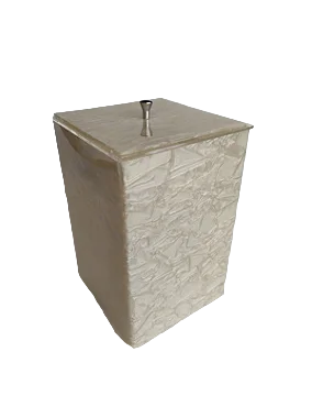 Lixeira Em Acrílico Para Lavabo - Bege Pérola
