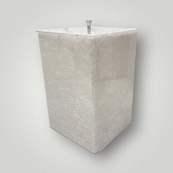 Lixeira Em Acrílico Para Lavabo - Branco Pérola