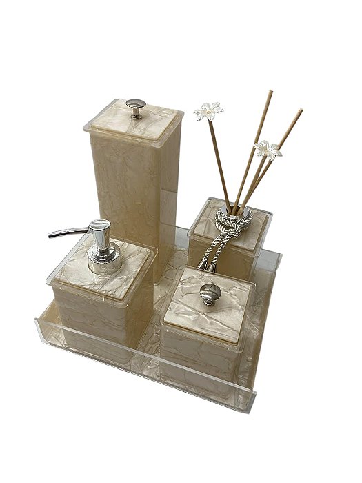 Kit Classic Bege Perola com Prata