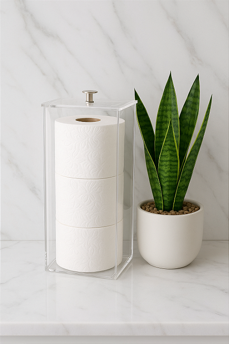 Porta Papel Higiênico Em Acrílico (3 rolos)