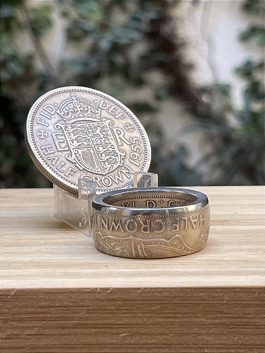 Anel de Moeda Half Crown Inglaterra