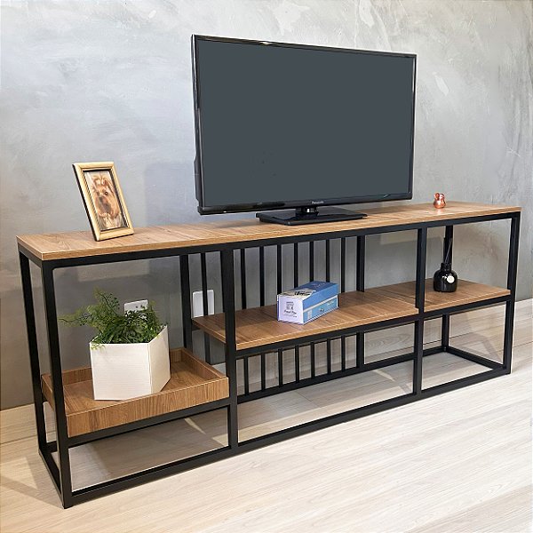 Aparador Rack Para Sala Tv Mdf Freijo