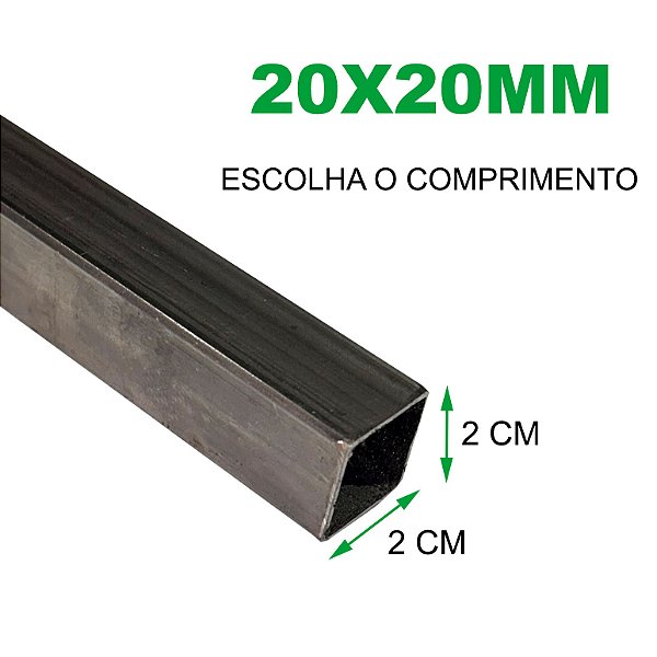 Tubo Metalon Aço Carbono 20x20mm Chapa 18 (1.20mm) Fracionado Sob Medida