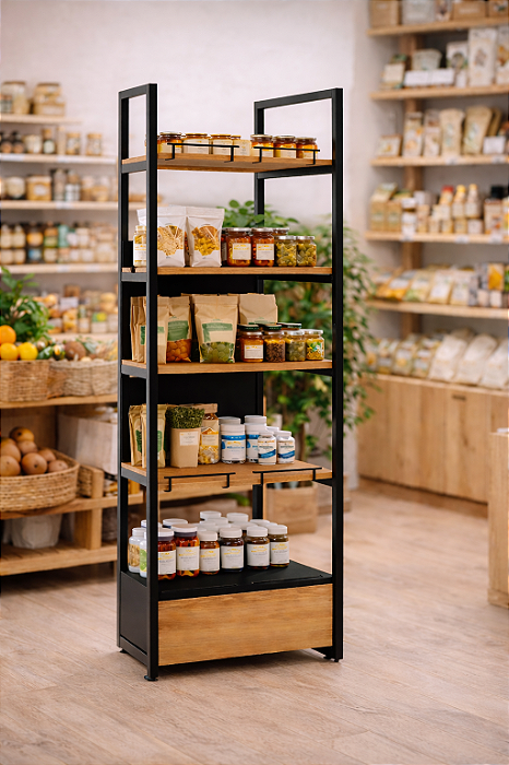Expositor de produtos para loja estilo industrial