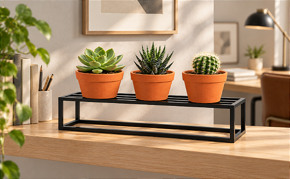 Floreira De Plantas para vasinhos Pequeno Preto