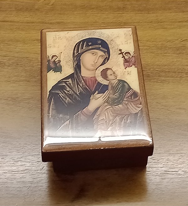 Caixa decorada Nossa Senhora do Perpétuo Socorro
