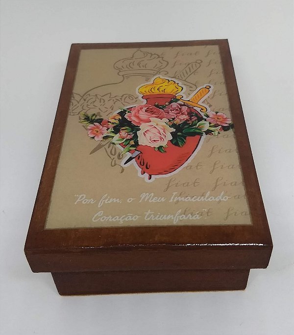 Caixa decorada Imaculado Coração de Maria