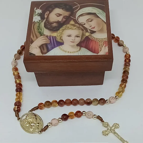 Mini caixa decorada ideal para terço
