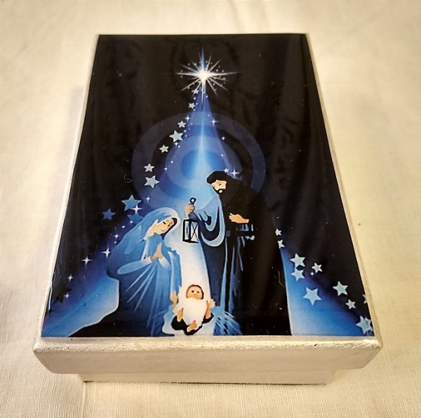 Caixa Jesus, Maria e José no Presépio de Natal