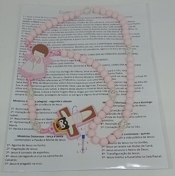 Terço infantil com o Santo Anjo e Cruz
