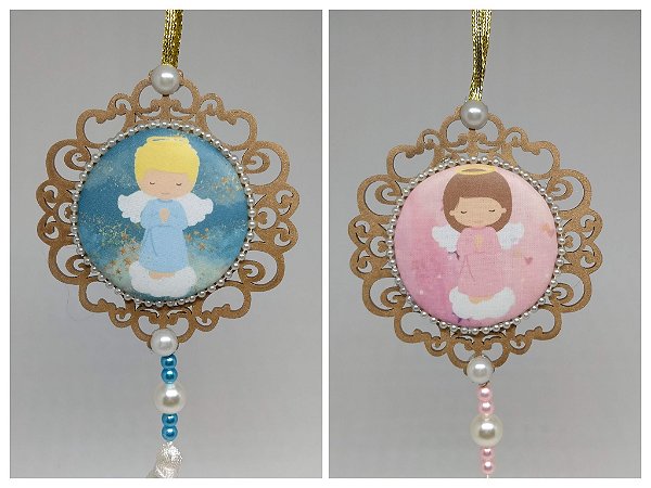 Kit com 10 medalhas Lembrança de Primeira Comunhão ou Batismo com Anjo da Guarda