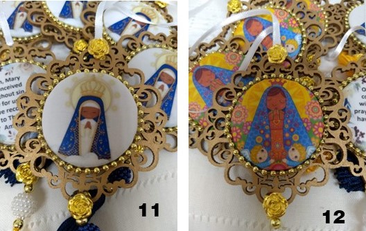 Kit com 10 medalhas Lembrança de Primeira Comunhão/Batismo Nossa Senhora Aparecida