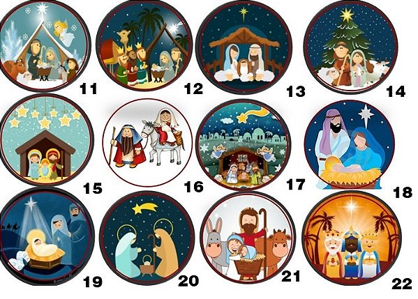 Kit com 10 medalhas Lembrança de Natal infantil