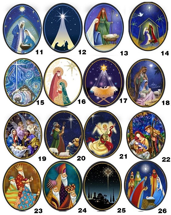 Kit com 10 medalhas ovais Lembrança de Natal