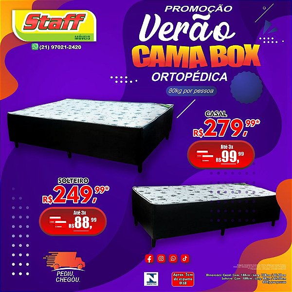 Cama Box de Casal e Box Solteiro