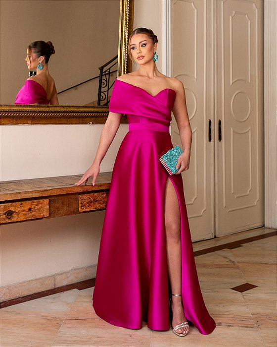 VESTIDO CECILIA FUCSIA