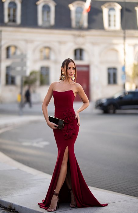 VESTIDO DALIA MARSALA