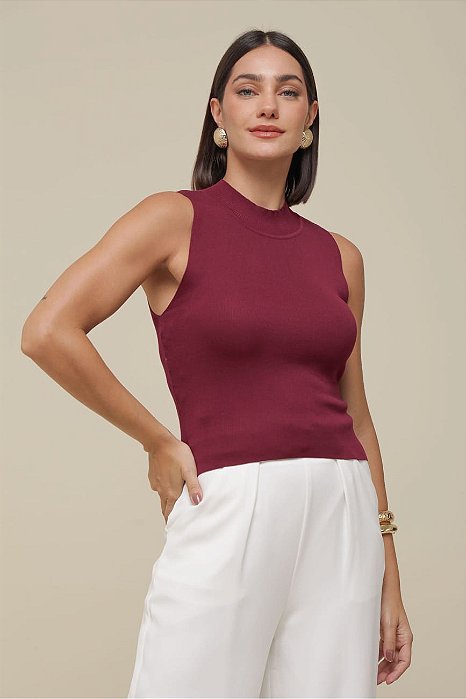 REGATA TRICOT GOLA CEREJA