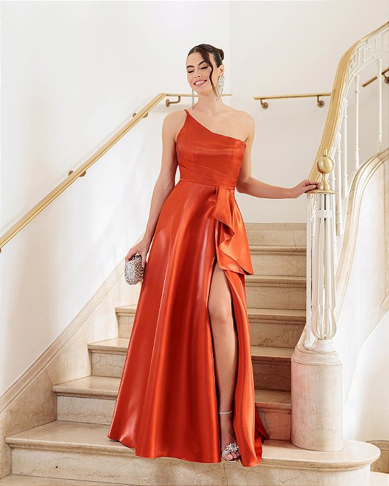 VESTIDO CLEO TERRACOTA ZIBELINE GLOW