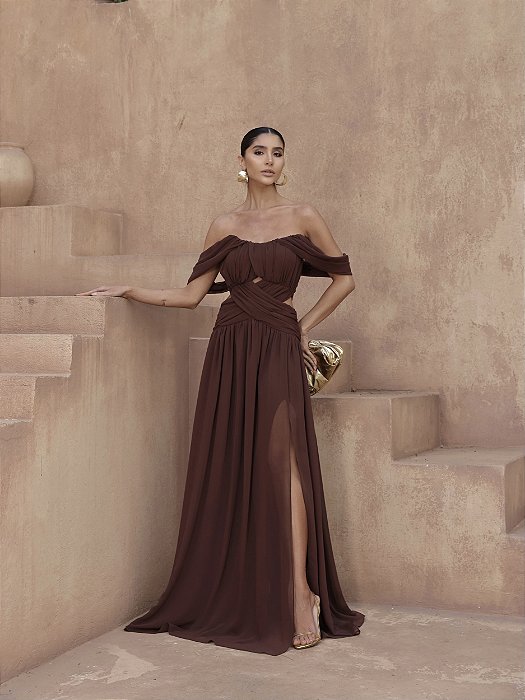 VESTIDO CLARICE MARROM CAFÉ