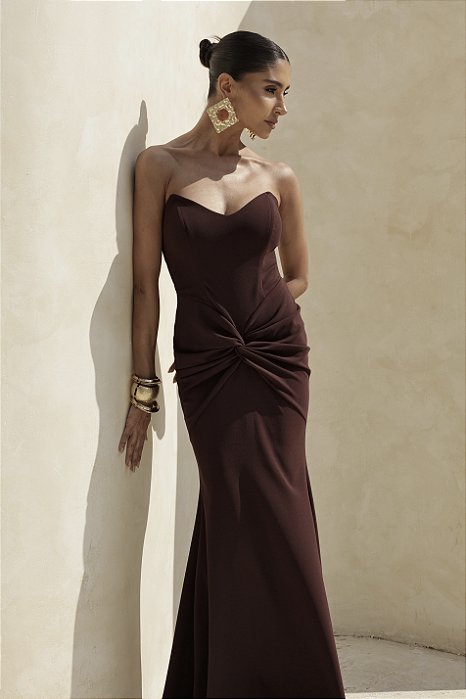 VESTIDO JADE MARROM CAFÉ