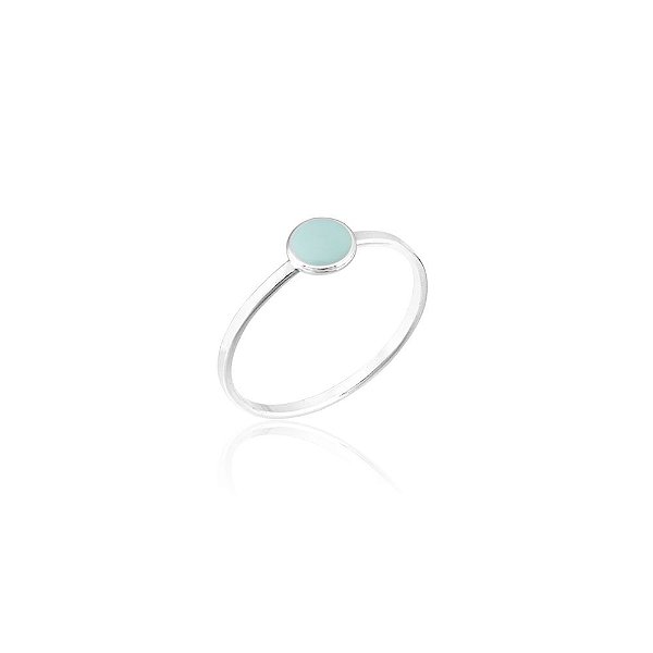 Anel Bola Verde Pastel - Joia em Prata 925