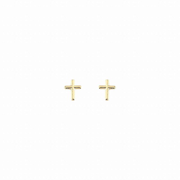 Brinco Cruz - Semijoia Banhada a Ouro 18K