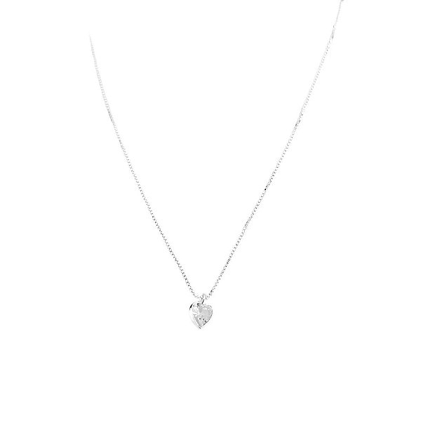 Colar Ponto de Luz Coração 40 cm - Joia em Prata 925