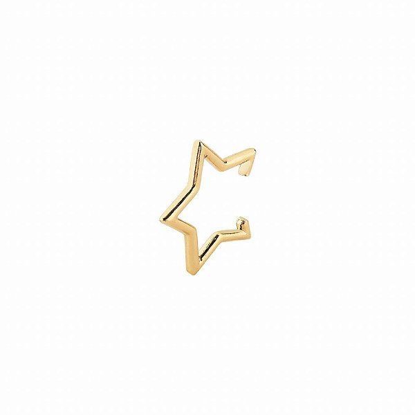 Brinco Piercing Fake Estrela - Semijoia Banhada a Ouro 18K