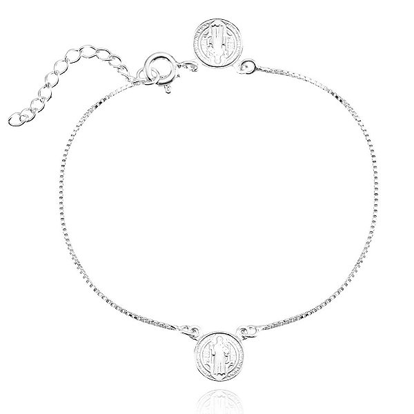Pulseira Medalha São Bento - Joia em Prata 925