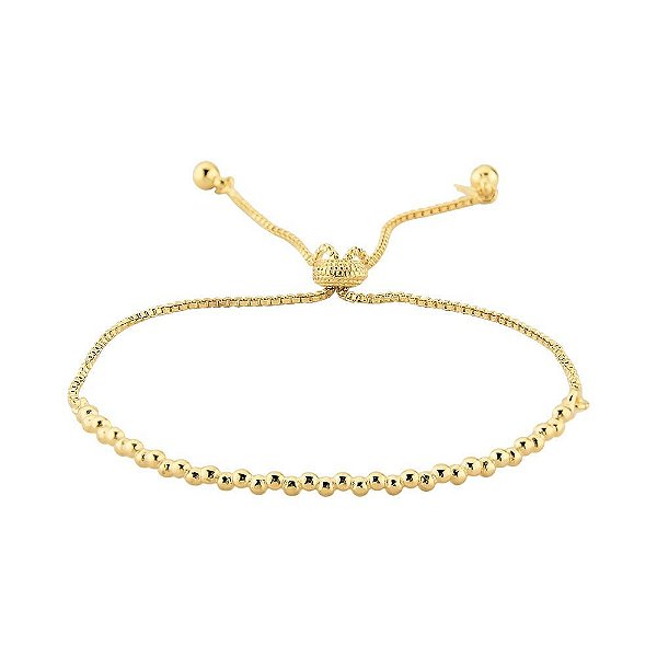 Pulseira Bolinhas Regulável - Semijoia Banhada a Ouro 18K