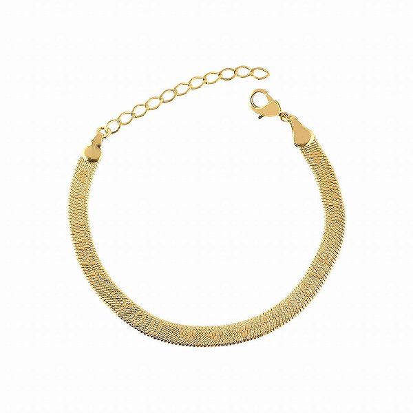 Pulseira Fita " I Love You " - Semijoia Banhada a Ouro 18K