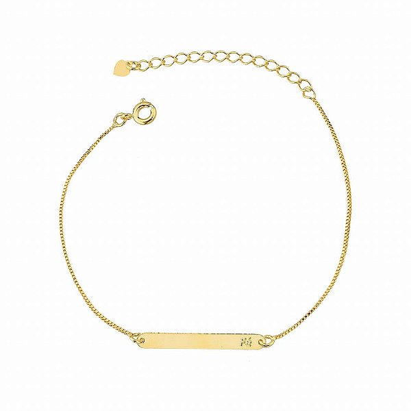 Pulseira Plaquinha Fé - Semijoia Banhada a Ouro 18K