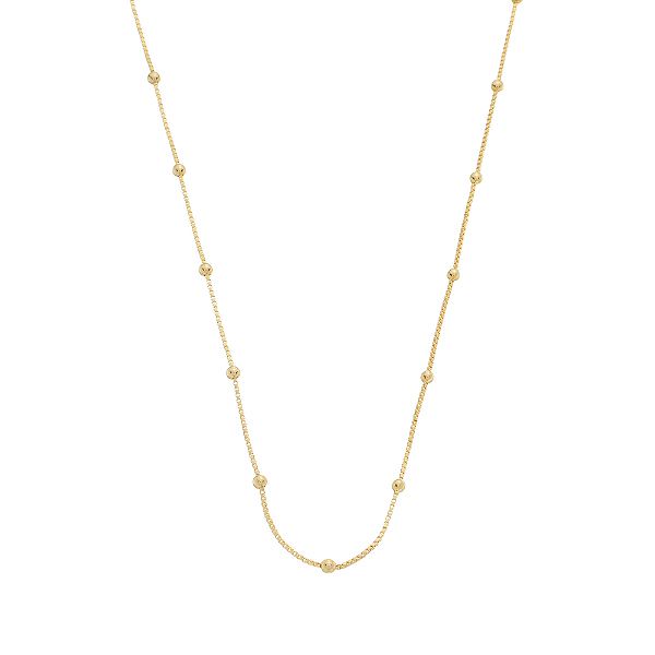 Colar Veneziana Com Bolinhas - Semijoia Banhada a Ouro 18k