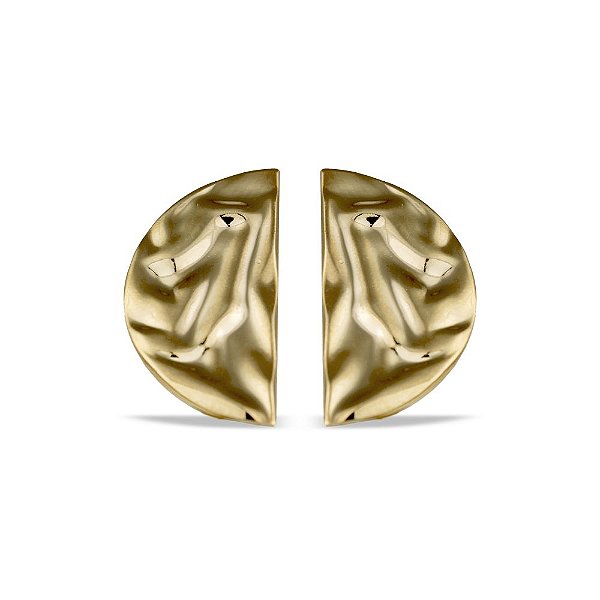 Brinco Meio Leque Orgânico - Semijoia Banhada a Ouro 18K