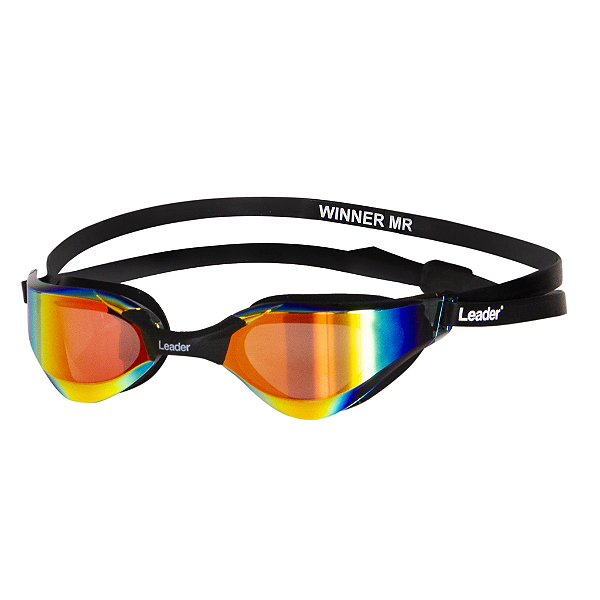 OCULOS PARA NATAÇÃO LEADER PREMIUM WINNER MIRROR VERMELHO