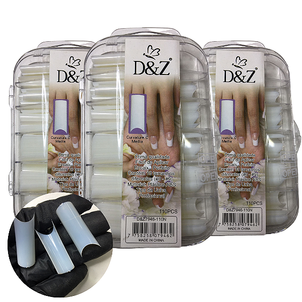 Tips Curvatura C 100 unidades Leitosa D&Z 1105