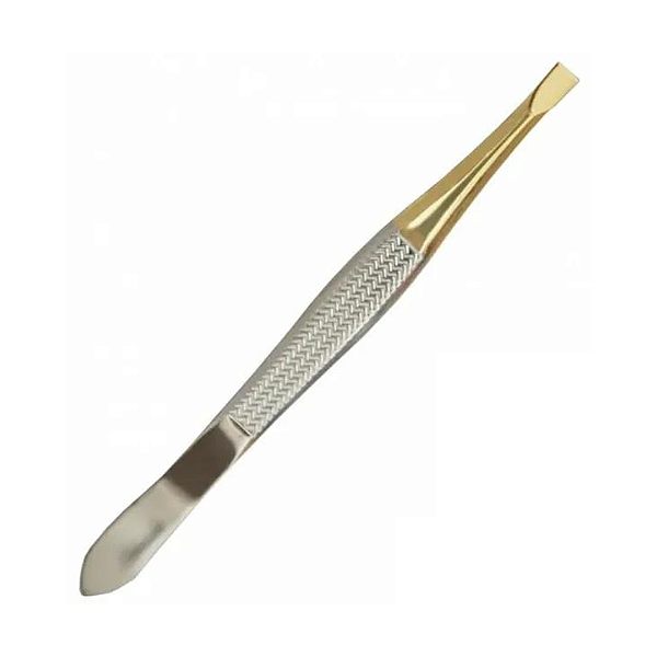 Pinça para sobrancelha Curvada dourada