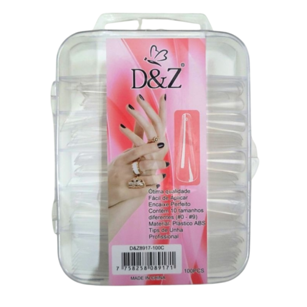 Unha Postiça Realista Bailarina Transparente 100un