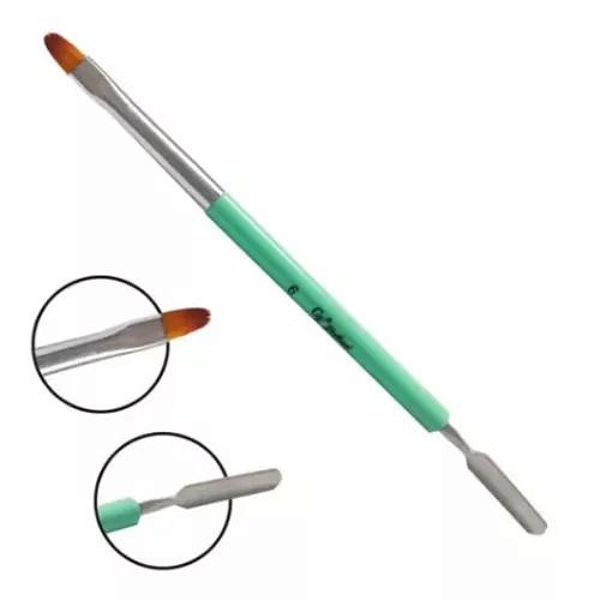 Pincel Avulso Lingua de gato verde com espatula