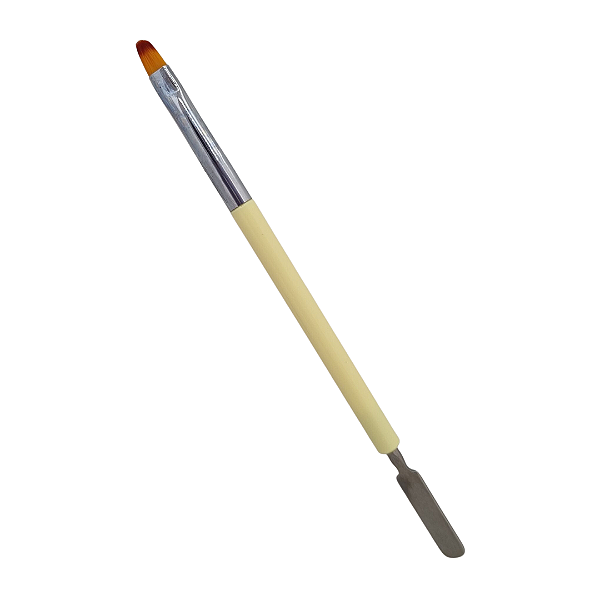 Pincel Avulso Lingua de gato amarelo com espatula