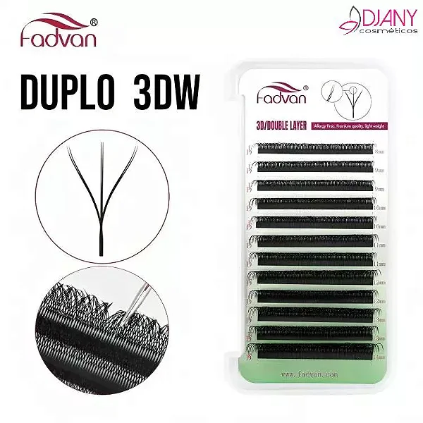 Cilios Fadvan W6D - 3D DUPLO - 0.07D MIX 8-14mm