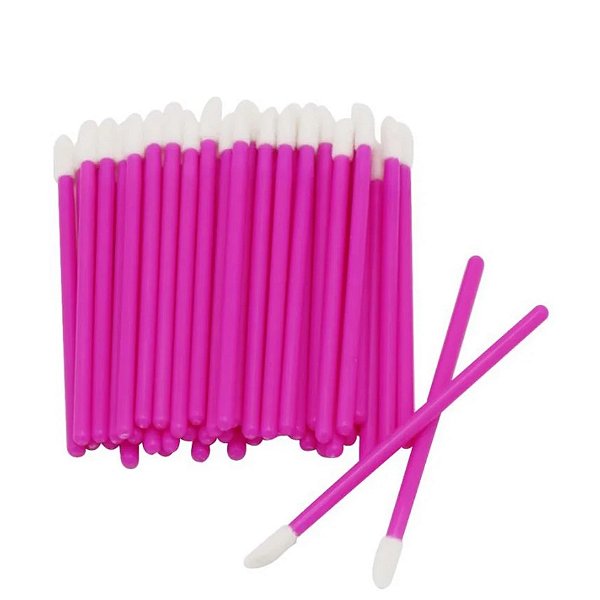Kit Pincel Aplicador de Batom Pink 50un
